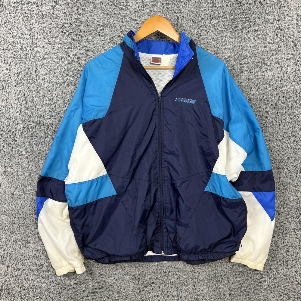 Vintage 90s Nike Jacket Mens XL Colorblock Windbreaker Retro Gray Tag Taiwan